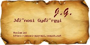Jánosi Györgyi névjegykártya